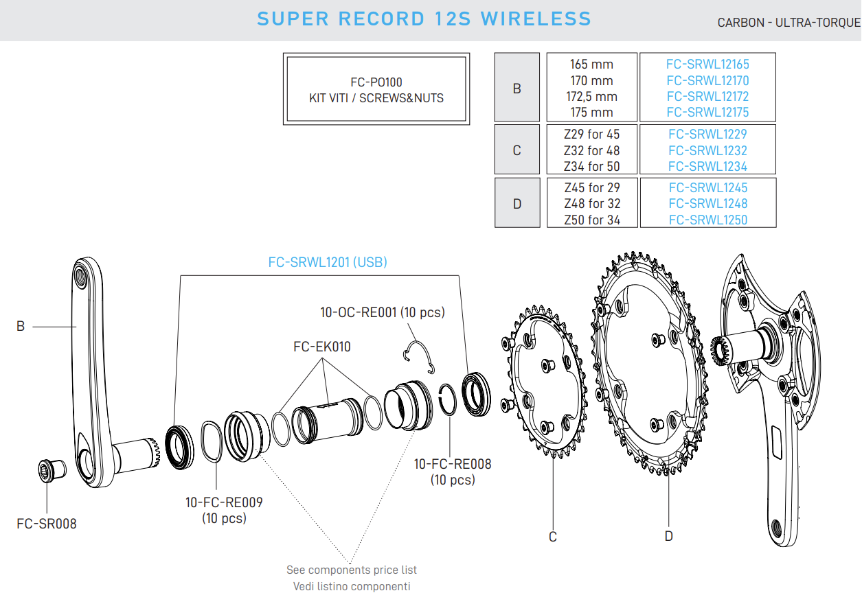 CAMPAGNOLO Super Record WRL Kettenblatt 12s