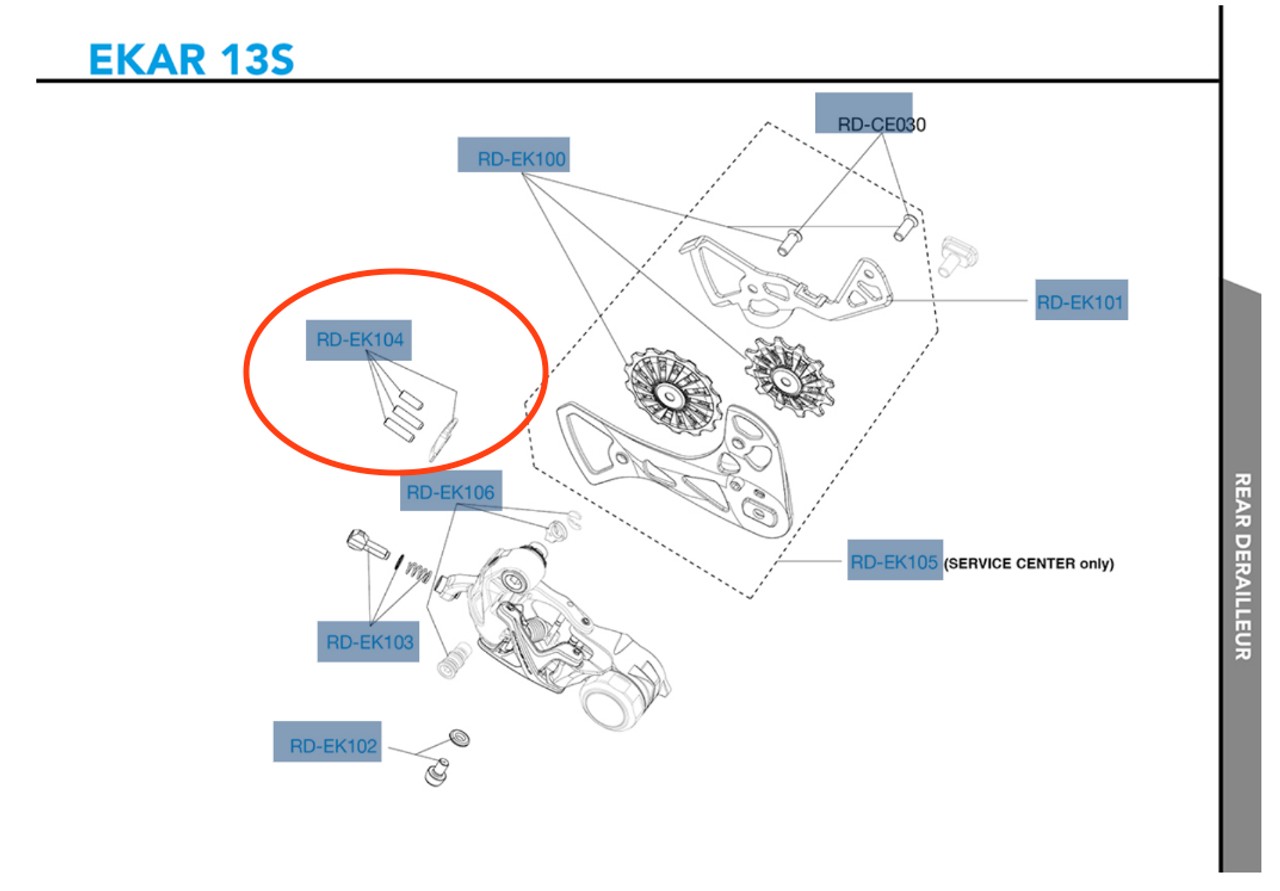 CAMPAGNOLO Ekar Anschlag- und Positionierschrauben + Platte