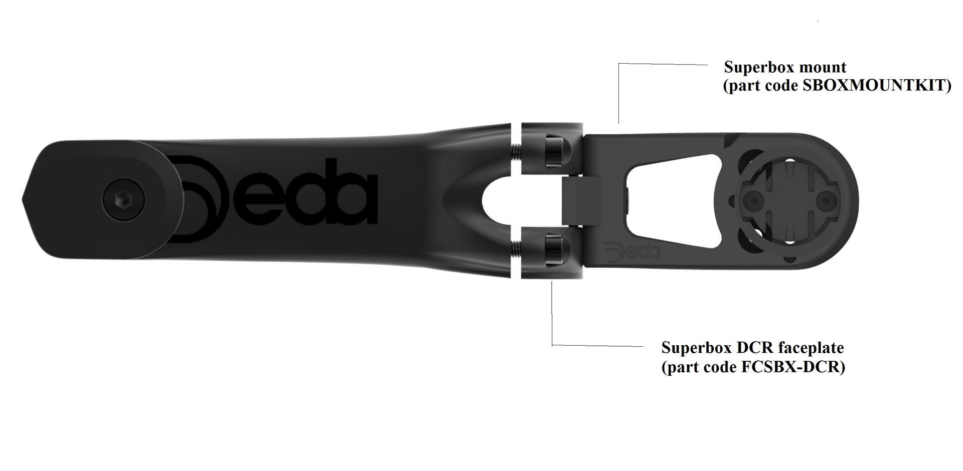 DEDA Superbox support d'ordinateur, Garmin (all models), Wahoo, Bryton, GoPro