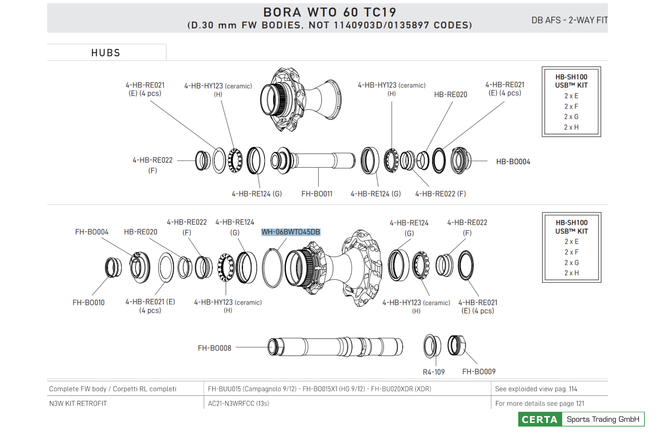 WH-06BWTO45DB CAMPAGNOLO Metallring Speichenhalterung (3Stk.)