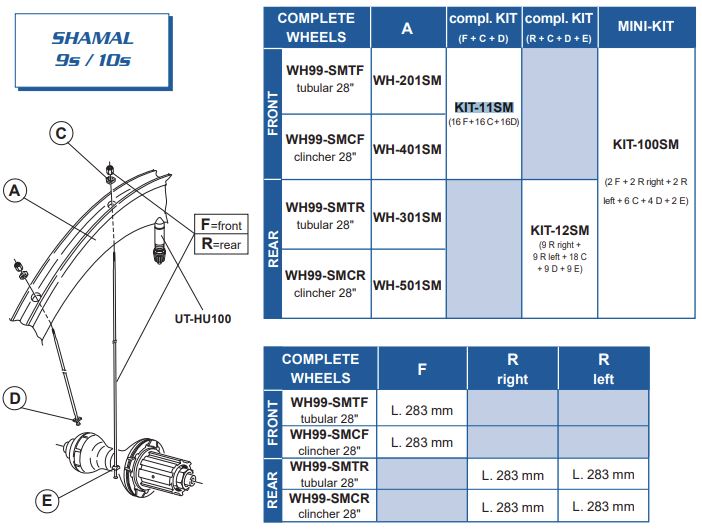 CAMPAGNOLO Shamal Speichenkit, vorne