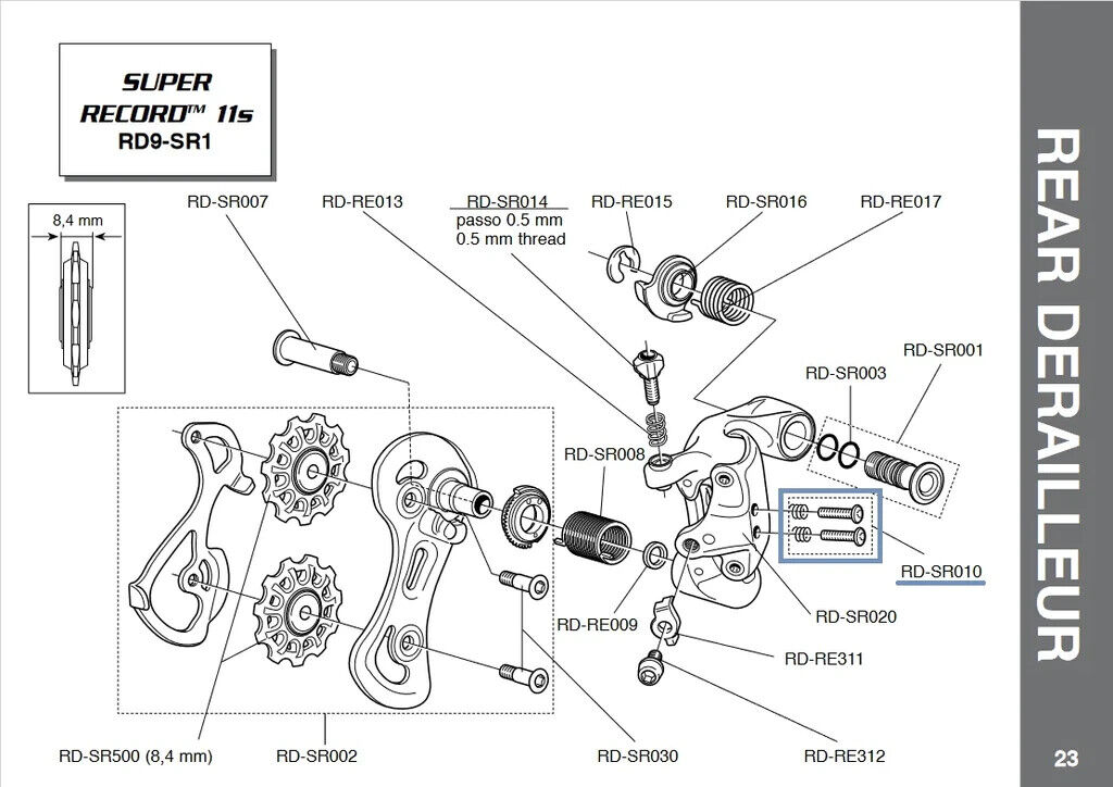 CAMPAGNOLO Arretierungsschraube mit Federn