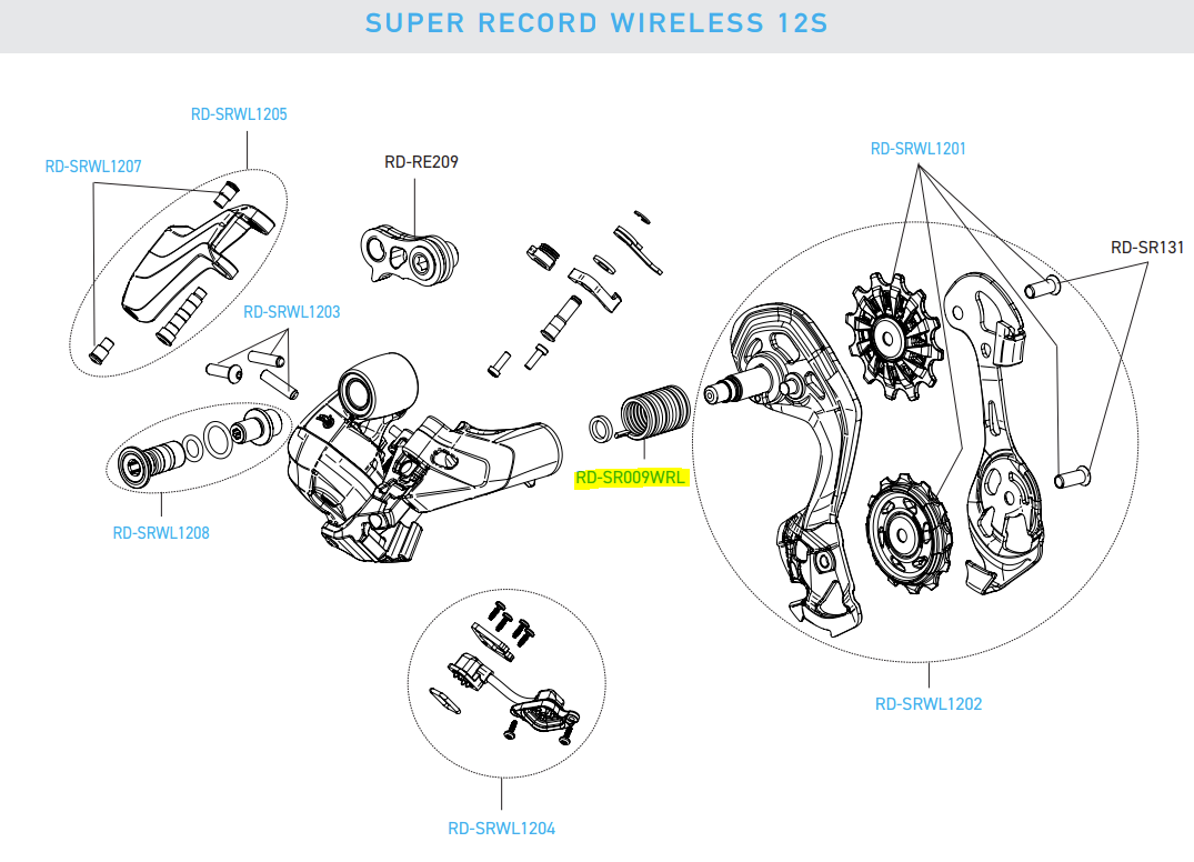 CAMPAGNOLO Super Record WRL Rückstellfeder für Schalwerkskäfig