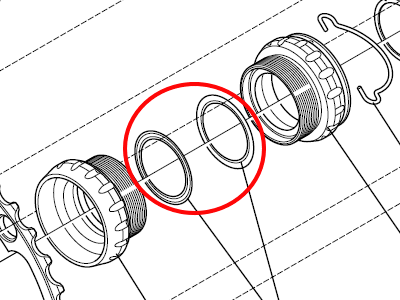 CAMPAGNOLO Innere Dichtung für Ultra Torque Outboard Cups (2Stk.)