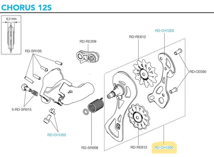 CAMPAGNOLO Chorus Schaltwerkkäfig mittel, 12s