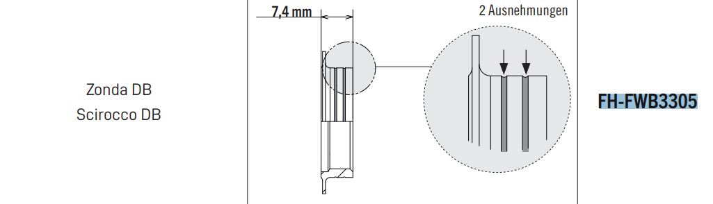 CAMPAGNOLO XDR V2 Spacer 7,4 mm (2 Rillen)